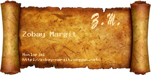 Zobay Margit névjegykártya